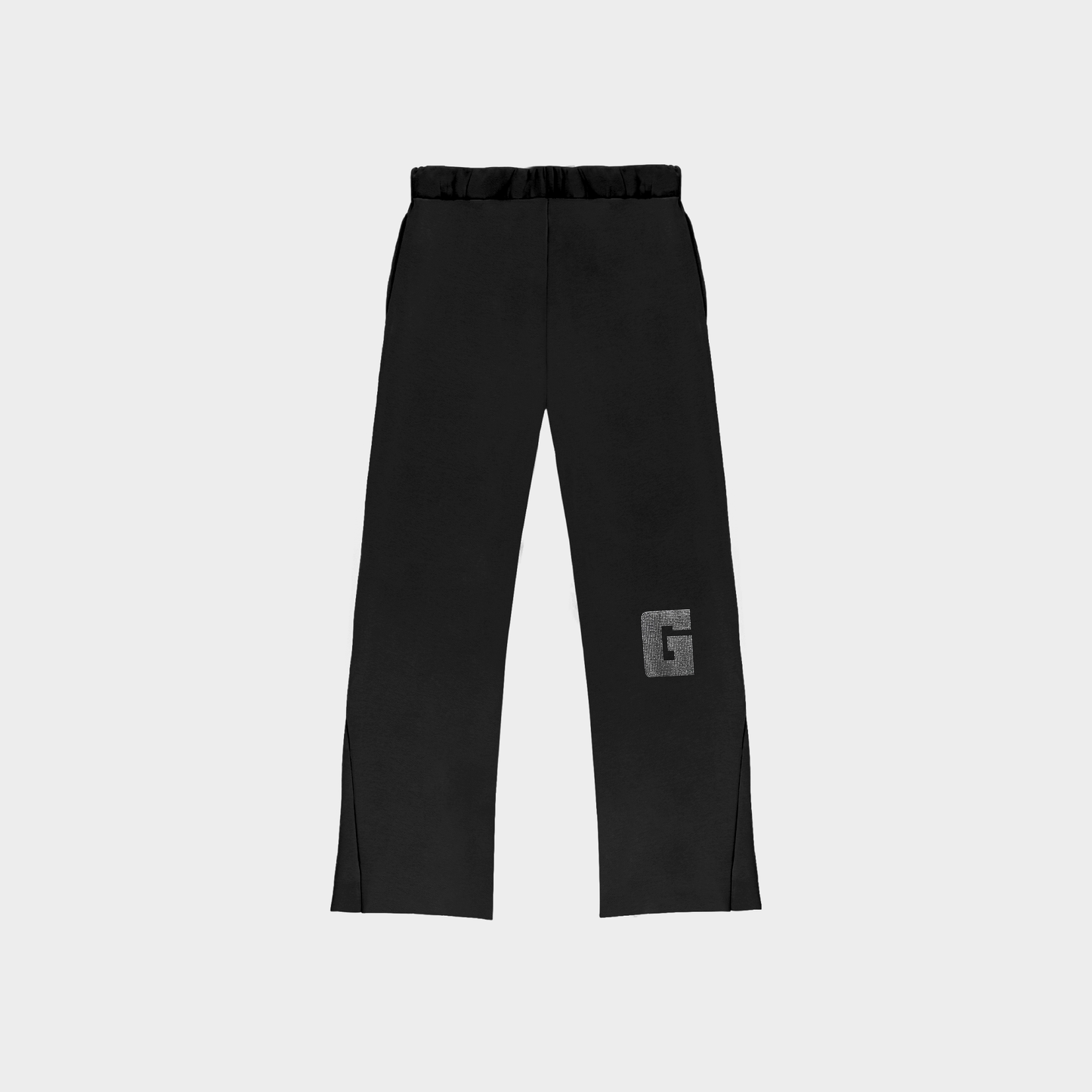 Gated community Rhinestones Keyhole-G wide leg sweatpants