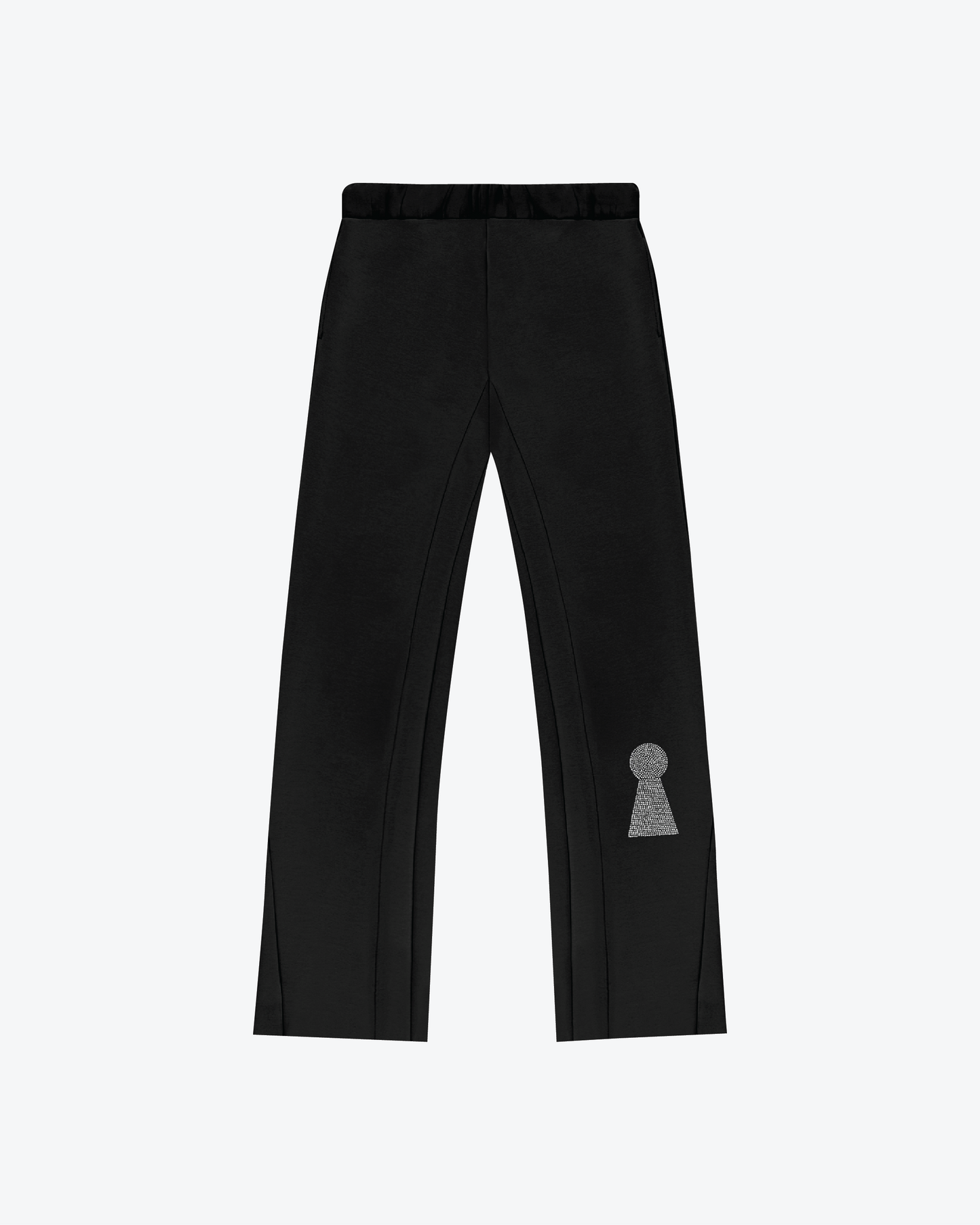 Gated community Rhinestones Keyhole-G wide leg sweatpants